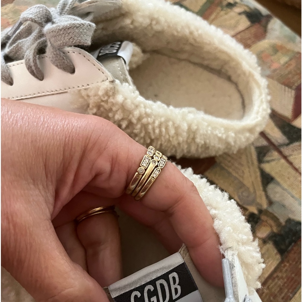 Barely used golden goose slip on tennis shoes pink